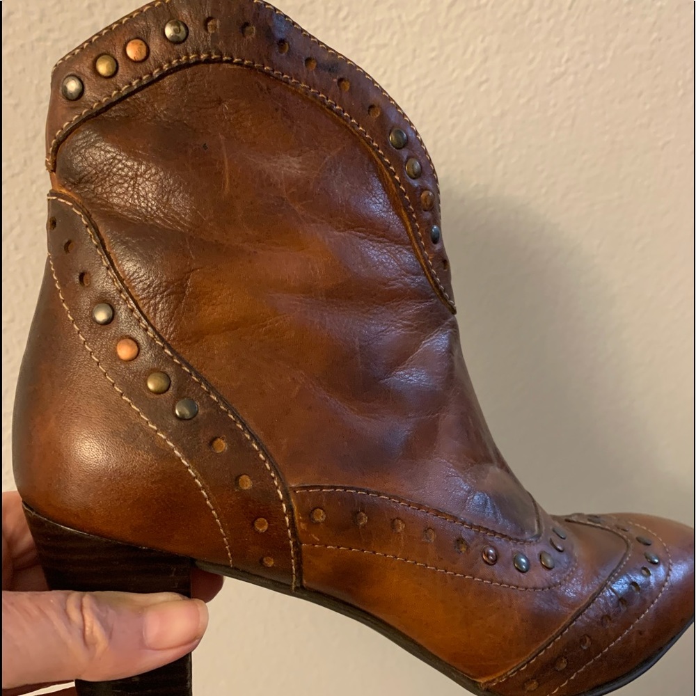 Sleek Western Style Real Leather Ankle Boots